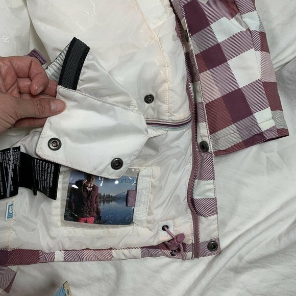 Burton Geo 3/2 Insulated Plaid Snowboarding Jacket Dusty Rose - Picture 9 of 12